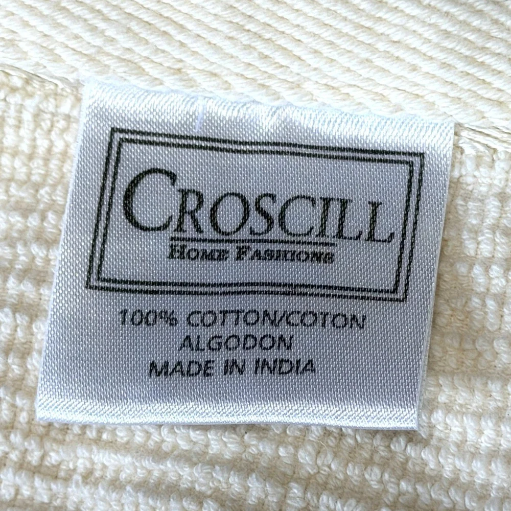 NEW Croscill Floral Rose Ivory Cotton Towel Set 6pc Bath Hand Washcloth Damask